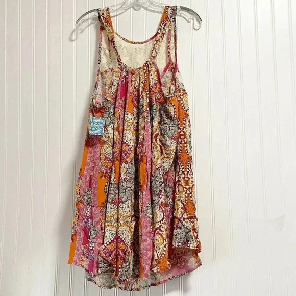 FREE PEOPLE Pink Floral Count Me In Trapeze Tank - Picture 6 of 6